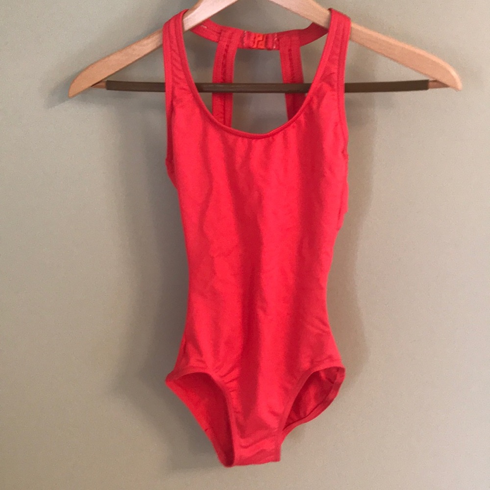 Bright coral Capezio leotard - NWOT Adult X-Small